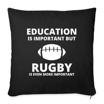 rugby, rugby sport, rugby humour - Housse de coussin décorative 45 x 45 cm - noir - Devant