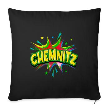 Chemnitz Germany City Pop Art Comic Art - Sofa pillowcase 17,3'' x 17,3'' (45 x 45 cm) - black - Front