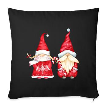Noël - Joyeux Noël - Elfes - Housse de coussin décorative 45 x 45 cm - noir - Devant