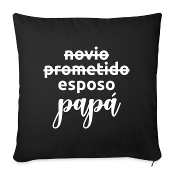 Esposo To Papa Married Men Funny Pregnancy Gift - Housse de coussin décorative 45 x 45 cm - noir - Devant