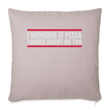 pizza thinks about me - Sofa pillowcase 17,3'' x 17,3'' (45 x 45 cm) - light taupe - Front