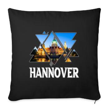 Hanover Germany City Skyline Home Love - Sofa pillowcase 17,3'' x 17,3'' (45 x 45 cm) - black - Front
