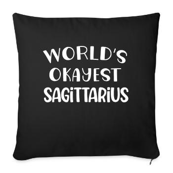 World's okayest sagittarius original gift zodiac - Housse de coussin décorative 45 x 45 cm - noir - Devant