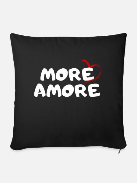 More Amore Lieblingsmensch Valentinstag Geschenk - Sofakissenbezug 45 x 45 cm - Schwarz
