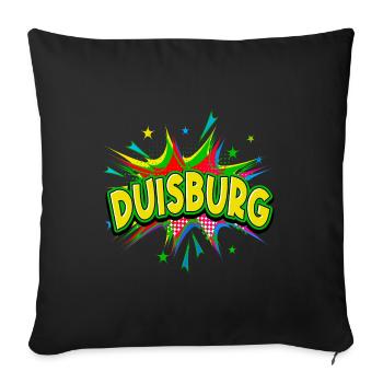 Duisburg Germany City Pop Art Comic Art - Sofa pillowcase 17,3'' x 17,3'' (45 x 45 cm) - black - Front