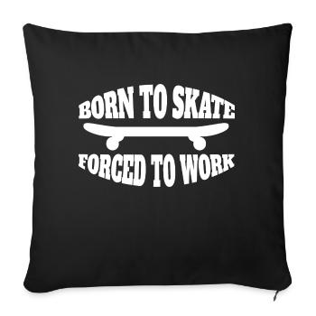 Skateboard Longboard Skater Skating Skateboarding - Housse de coussin décorative 45 x 45 cm - noir - Devant