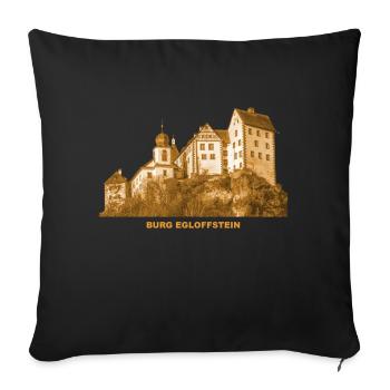 Egloffstein Burg Oberfranken Bayern - Sofakissenbezug 45 x 45 cm - Schwarz - Vorne