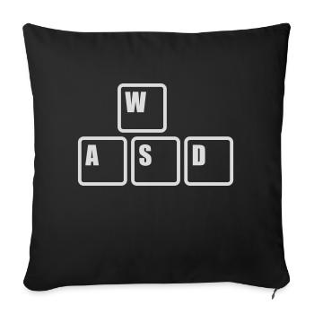 WASD Keyboard Keys Gamer - Sofa pillowcase 17,3'' x 17,3'' (45 x 45 cm) - black - Front