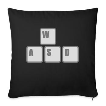 Computer WASD Keyboard Keys - Sofa pillowcase 17,3'' x 17,3'' (45 x 45 cm) - black - Front