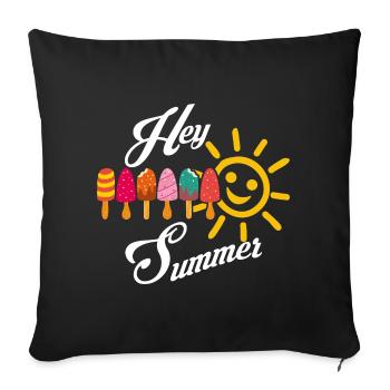 Hello summer sunshine and popsicles - Sofa pillowcase 17,3'' x 17,3'' (45 x 45 cm) - black - Front