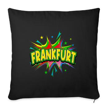 Frankfurt Deutschland Stadt Pop Art Comic Kunst - Sofakissenbezug 45 x 45 cm - Schwarz - Vorne