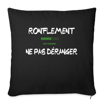 Ronflement en Cours Cadeau Humoristique Ronfleur - Housse de coussin décorative 45 x 45 cm - noir - Devant