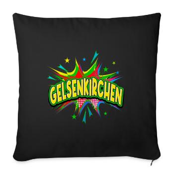 Gelsenkirchen Deutschland Pop Art Comic Kunst - Sofakissenbezug 45 x 45 cm - Schwarz - Vorne