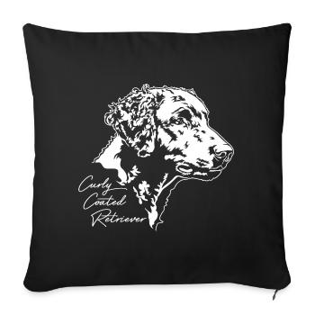 CURLY COATED RETRIEVER Hunde Portrait Wilsigns - Sofakissenbezug 45 x 45 cm - Schwarz - Vorne