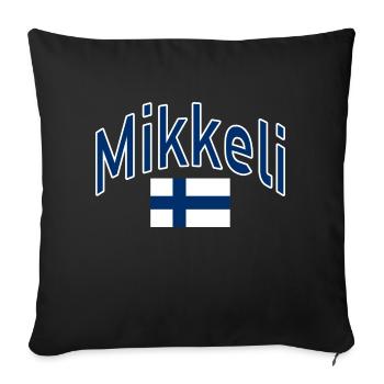 Mikkeli Drapeau finlandais - Housse de coussin décorative 45 x 45 cm - noir - Devant