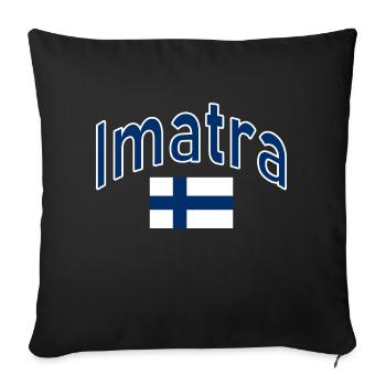 Drapeau finlandais d’Imatra - Housse de coussin décorative 45 x 45 cm - noir - Devant