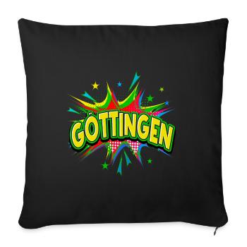 Göttingen Allemagne Ville Pop Art Bande dessinée - Housse de coussin décorative 45 x 45 cm - noir - Devant