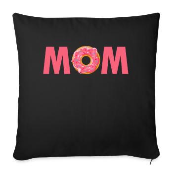 Donut Birthday Mom - Sofa pillowcase 17,3'' x 17,3'' (45 x 45 cm) - black - Front