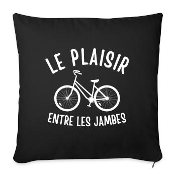 cyclisme, cycliste, bicyclette, vélo - Housse de coussin décorative 45 x 45 cm - noir - Devant