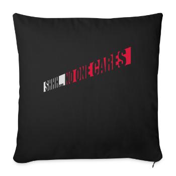 chut personne ne s’en soucie - Housse de coussin décorative 45 x 45 cm - noir - Devant