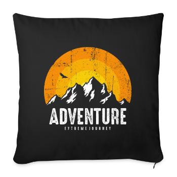 Adventure Mountain Sunrise - Sofa pillowcase 17,3'' x 17,3'' (45 x 45 cm) - black - Front