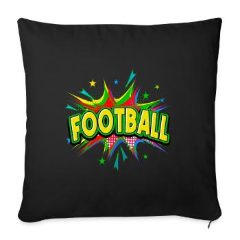 Football américain Pop Art Dessin animé Comic Art Coloré - Housse de coussin décorative 45 x 45 cm - noir - Devant