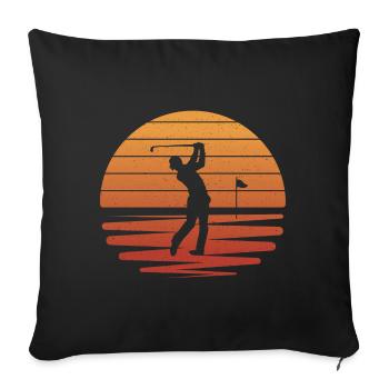 Golf Golfer Girl Golfspieler Golfen - Sofakissenbezug 45 x 45 cm - Schwarz - Vorne
