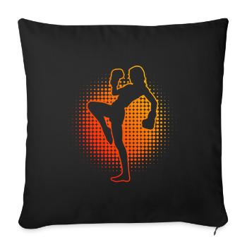 Kickboxer Femmes Boxe Boxe Kickbox Kickboxing - Housse de coussin décorative 45 x 45 cm - noir - Devant