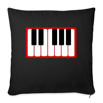 Piano Keys Keyboard Keyboard - Sofa pillowcase 17,3'' x 17,3'' (45 x 45 cm) - black - Front