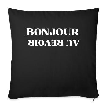 Bonjour au revoir humour - Housse de coussin décorative 45 x 45 cm - noir - Devant