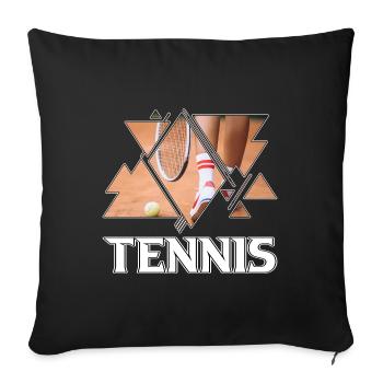 Tennis Tennis Player Player Vintage Retro Triangle - Sofa pillowcase 17,3'' x 17,3'' (45 x 45 cm) - black - Front
