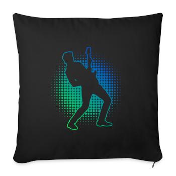 acoustic guitar classical guitar electric guitar - Sofa pillowcase 17,3'' x 17,3'' (45 x 45 cm) - black - Front