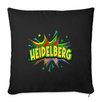 Heidelberg Deutschland Stadt Pop Art Comic Kunst - Sofakissenbezug 45 x 45 cm - Schwarz - Vorne