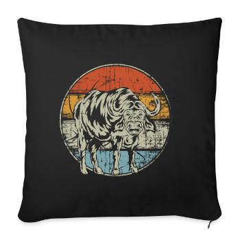 Millésime Buffalo - Housse de coussin décorative 45 x 45 cm - noir - Devant