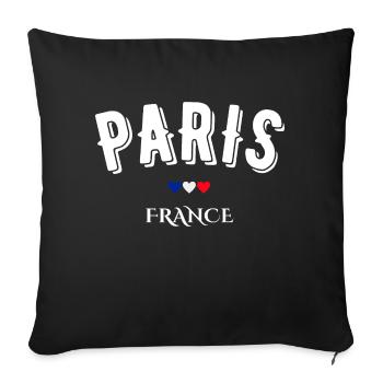 paris france - Housse de coussin décorative 45 x 45 cm - noir - Devant