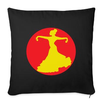 Flamenco dancer from Andalusia - Sofa pillowcase 17,3'' x 17,3'' (45 x 45 cm) - black - Front
