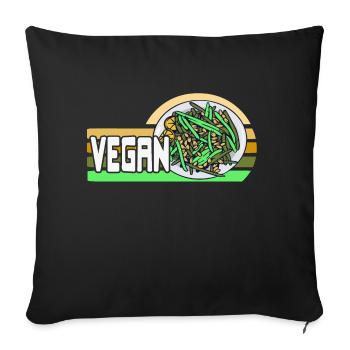 VEGAN Cool Retro Vegan Vegetarian Designs - Sofa pillowcase 17,3'' x 17,3'' (45 x 45 cm) - black - Front