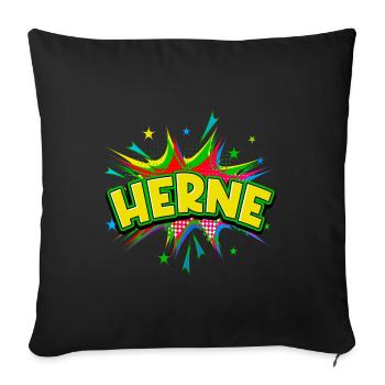 Herne Germany City Pop Art Comic Art - Sofa pillowcase 17,3'' x 17,3'' (45 x 45 cm) - black - Front