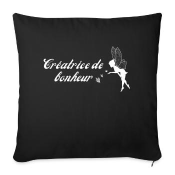 créatrice de bonheur - Housse de coussin décorative 45 x 45 cm - noir - Devant