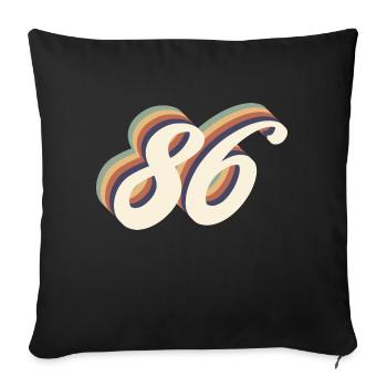 86th anniversary vintage - Sofa pillowcase 17,3'' x 17,3'' (45 x 45 cm) - black - Front