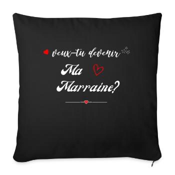 veux tu devenir ma marraine? -Future Marraine - Housse de coussin décorative 45 x 45 cm - noir - Devant