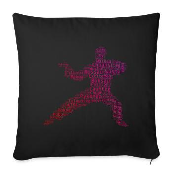 Wushu Kung Fu Kungfu Kampfsport Herren Damen - Sofakissenbezug 45 x 45 cm - Schwarz - Vorne