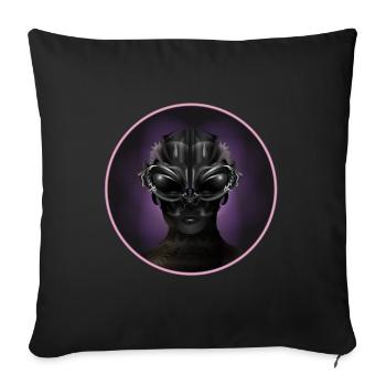 Fantasy Portrait of an Extraterrestrial Being - Sofa pillowcase 17,3'' x 17,3'' (45 x 45 cm) - black - Front