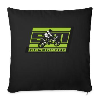 SM SUPER MOTO - Sofa pillowcase 17,3'' x 17,3'' (45 x 45 cm) - black - Front