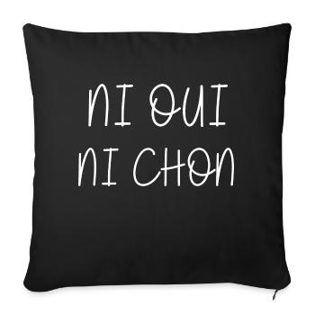 Ni oui ni chon - Housse de coussin décorative 45 x 45 cm - noir - Devant