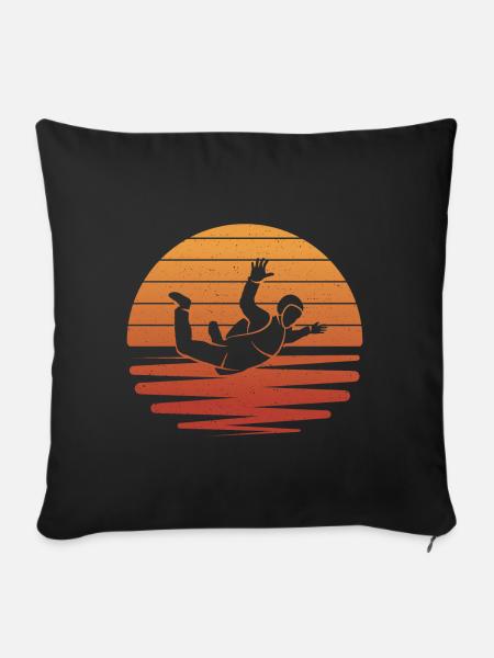 Fallschirm Skydiver Skydiving Fallschirmspringer - Sofakissenbezug 45 x 45 cm - Schwarz