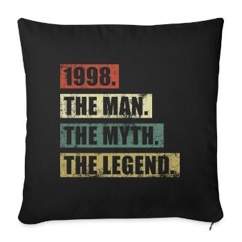 1998 Jahrgang Mann Mythos Legende - Sofa pillowcase 17,3'' x 17,3'' (45 x 45 cm) - black - Front