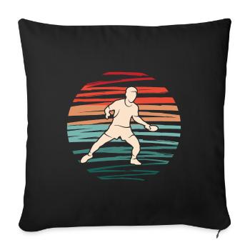 Ping Pong Tischtennis Spieler Tischtennisspieler - Sofakissenbezug 45 x 45 cm - Schwarz - Vorne