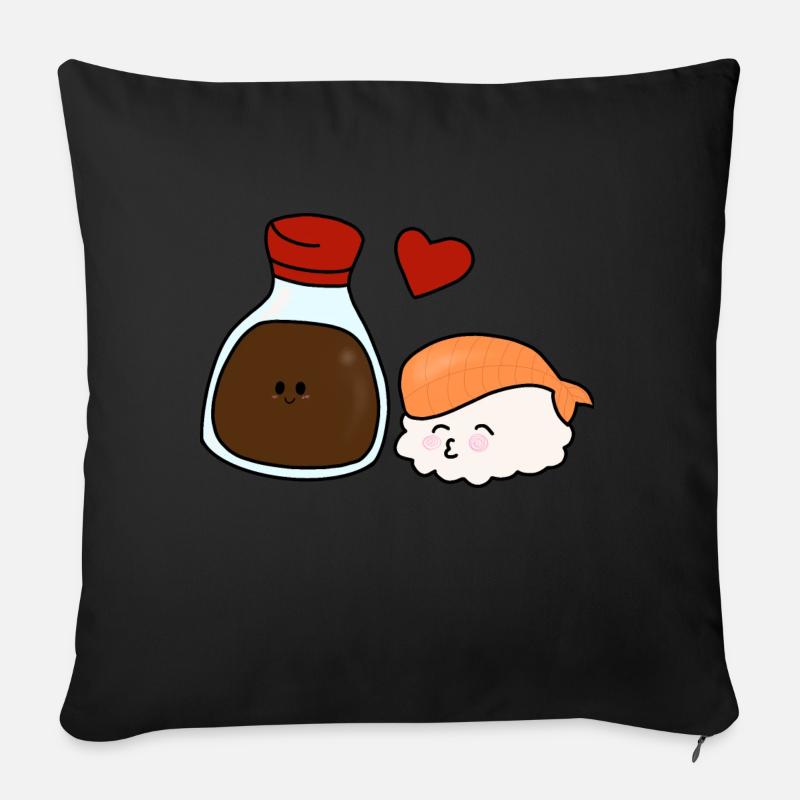 Sushi liebe - Sofakissenbezug 45 x 45 cm - Schwarz