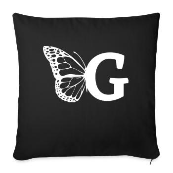 letter G butterfly - Sofa pillowcase 17,3'' x 17,3'' (45 x 45 cm) - black - Front